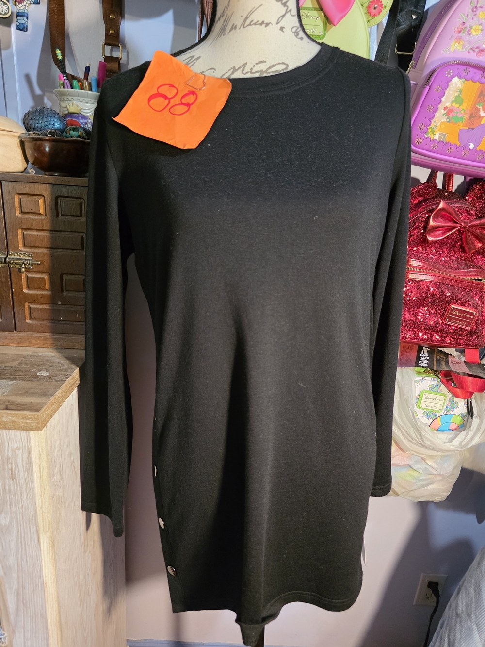 Ideology Black Top Extra Long NWT Size Small
